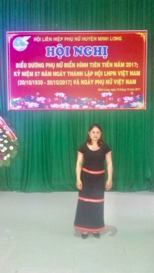 Chị Vinh tại Hội nghị biểu dương do HLHPN huyện tổ chức