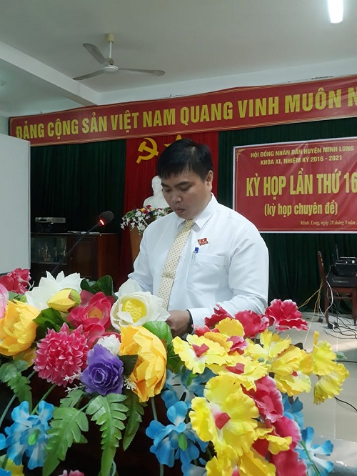 Hội đồng nhân dân huyện Minh Long khóa XI, nhiệm kỳ 2016-2021 đã tổ chức kỳ họp lần thứ 16 (kỳ họp chuyên đề)