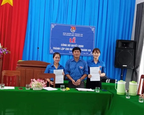 Ban chấp hành Đoàn xã Thanh An, huyện Minh Long tổ chức Lễ công bố thành lập Chi đoàn Mầm Non