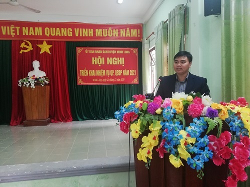 Uỷ ban Nhân dân huyện Minh Long tổ chức Hội nghị triển khai nhiệm vụ QP,QSĐP năm 2021