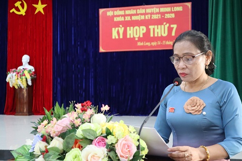 Kỳ họp thứ 7 HĐND huyện Minh Long khóa XII, nhiệm kỳ 2021-2026