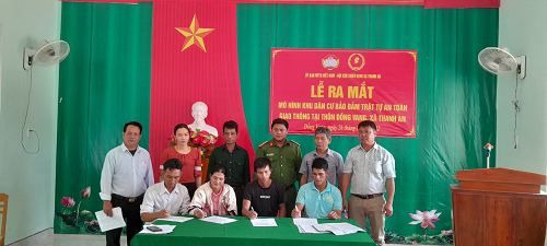 Xã Thanh An ra mắt mô hình Tổ tự quản “Khu dân cư bảo đảm trật tự ATGT” năm 2022 tại thôn Đồng Vang, xã Thanh An.