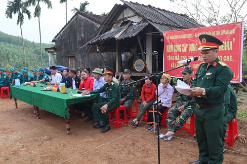 Khởi công xây dựng “Nhà tình nghĩa” cho bà Đinh Thị Trau ở thôn Gò Chè, xã Long Sơn