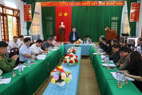 Đoàn công tác của UBND huyện làm việc với xã Thanh An