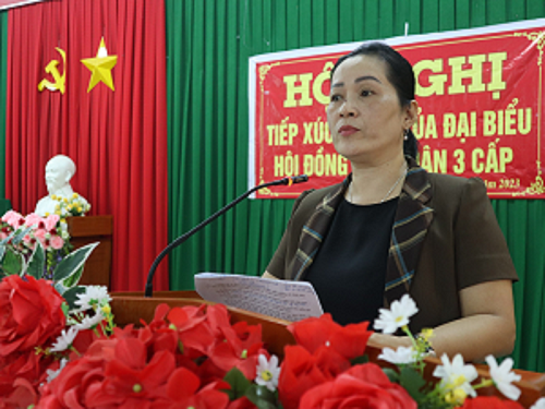 Phó Bí thư Tỉnh ủy Đinh Thị Hồng Minh tiếp xúc cử tri xã Long Sơn