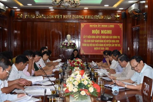 Ban Thường vụ Huyện ủy làm việc với Ban Thường vụ Đảng ủy xã Long Môn