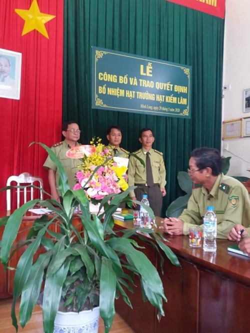 Công bố quyết định bổ nhiệm Hạt trưởng Hạt Kiểm Lâm huyện Minh Long