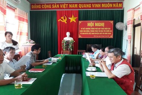 Ủy ban MTTQ Việt Nam huyện Minh Long: Tổ chức Hội nghị Ký kết Chương trình phối hợp thực hiện các Cuộc vận động, phong trào thi đua yêu nước do Ủy ban MTTQ Việt Nam huyện chủ trì năm 2020