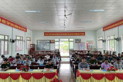 UBND huyện Minh Long tổ chức Hội nghị rút kinh nghiệm công tác tuyển chọn, gọi công dân nhập ngũ năm 2025